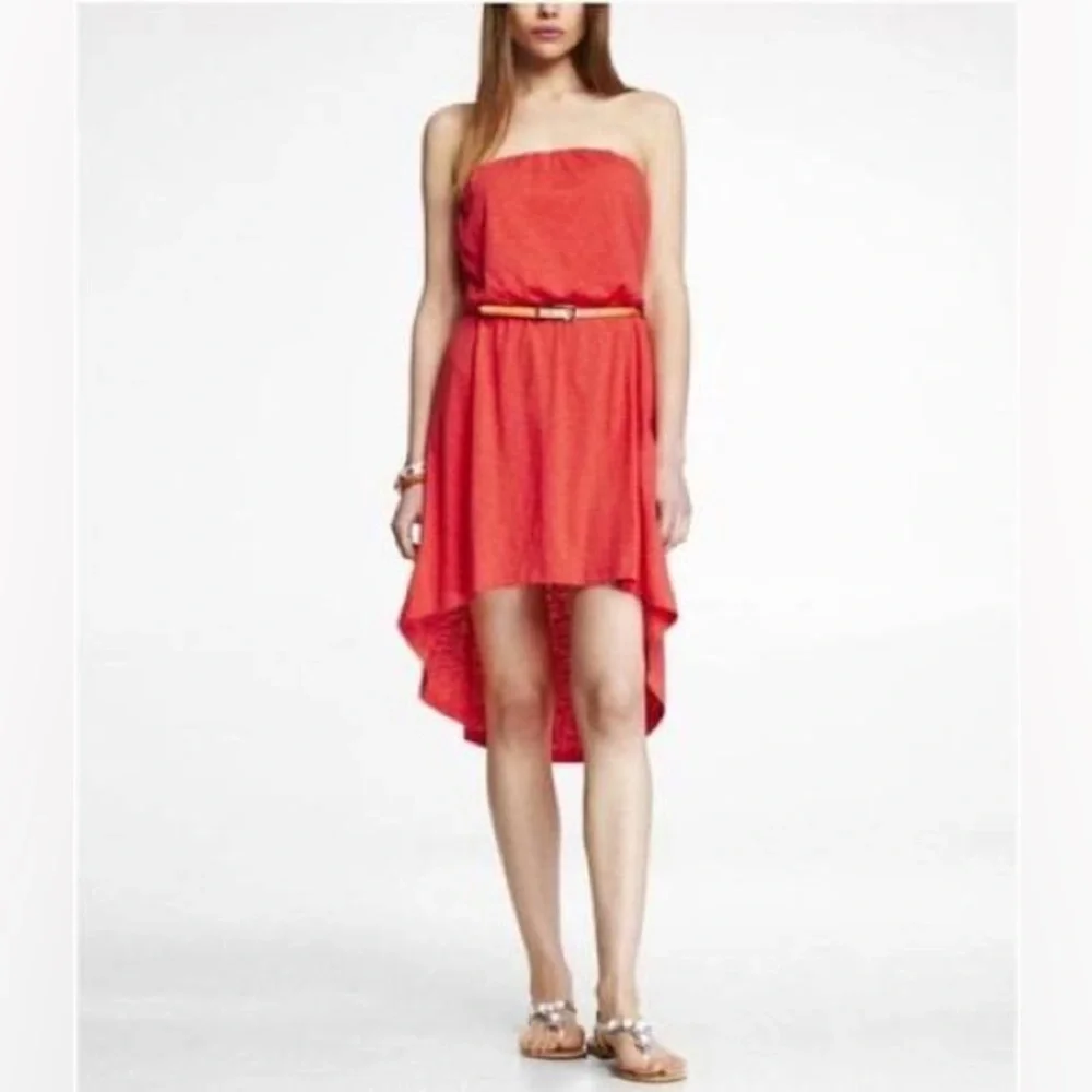 EXPRESS strapless cover up dress hi lo hem Sz S EUC